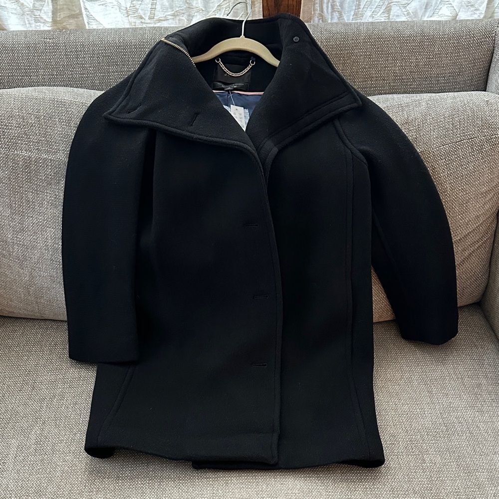J. Crew Italian Wool Black Pea Coat
